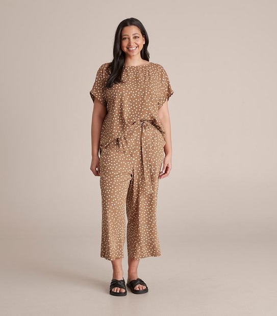 Curve Cropped Wide Leg Pants