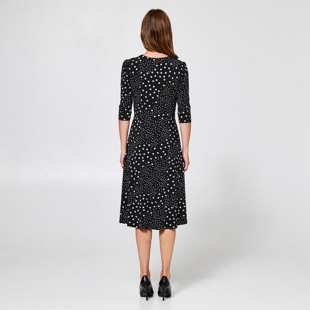 Preview 3 4 Sleeve Wrap Dress Black Spot Target Australia
