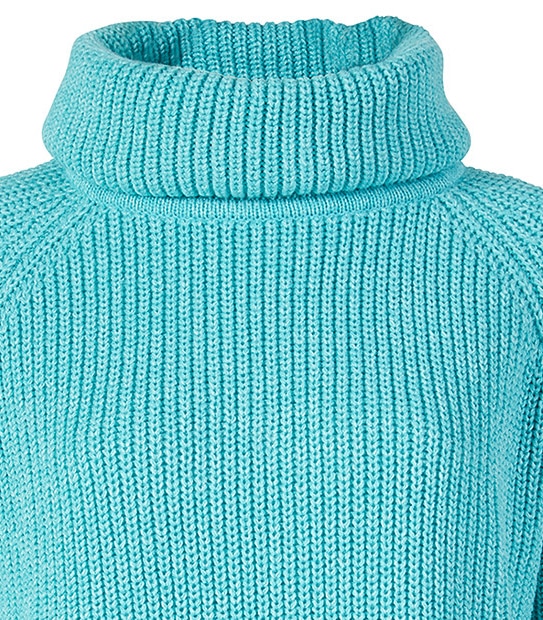 Chunky Roll Neck Jumper - Aqua 2 of 2