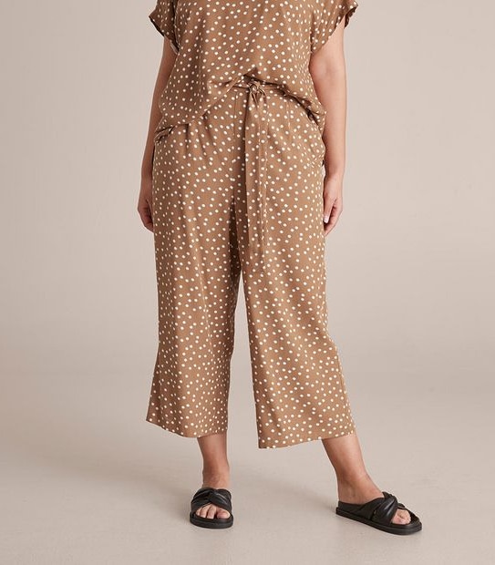 Curve Cropped Wide Leg Pants