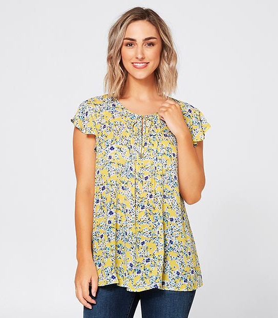 Flutter Sleeve Peasant Blouse Target Australia