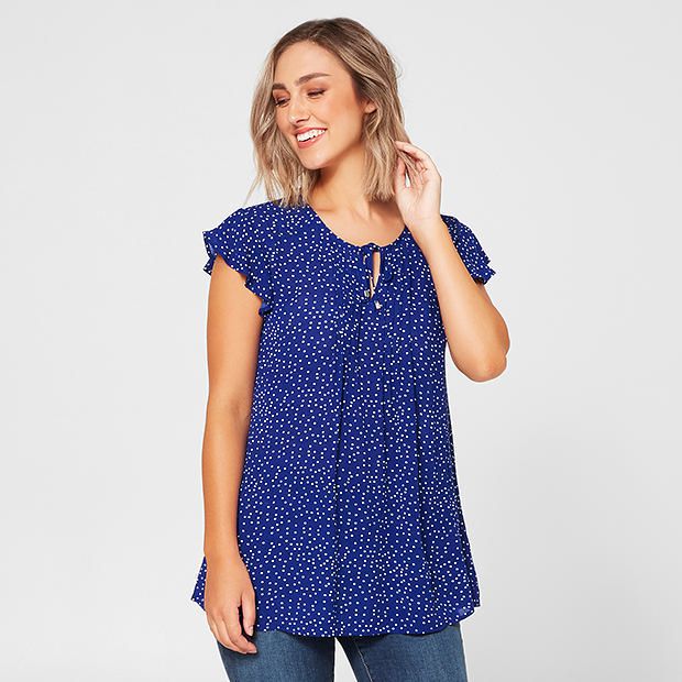 Flutter Sleeve Peasant Blouse Flutter Sleeve Peasant Blouse