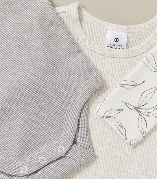 3 Pack Baby Organic Cotton Rib Bodysuits