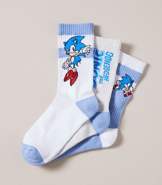 3 Pack Sonic Crew Socks
