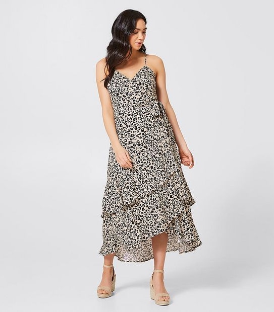 Cami Wrap Front Maxi Dress - Animal Print