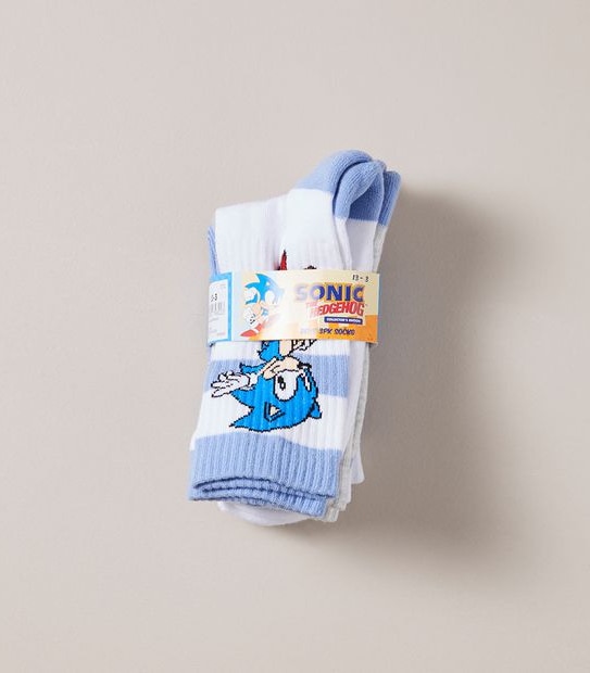3 Pack Sonic Crew Socks