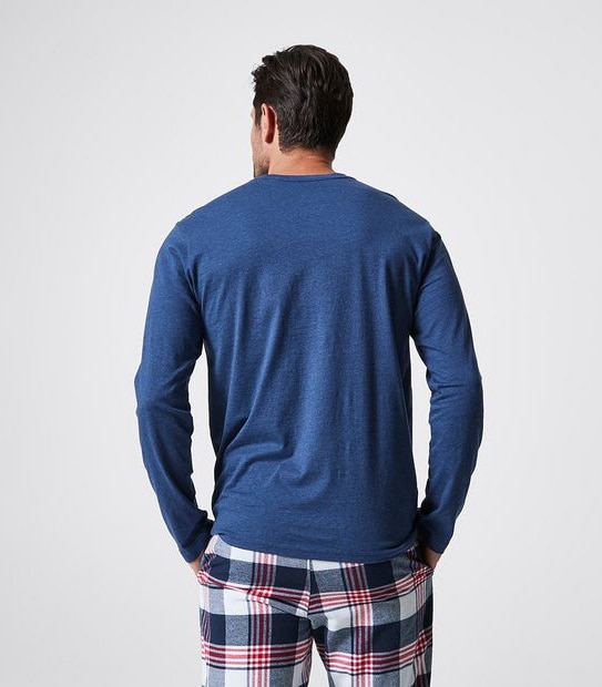 Long Sleeve Henley Sleep Top