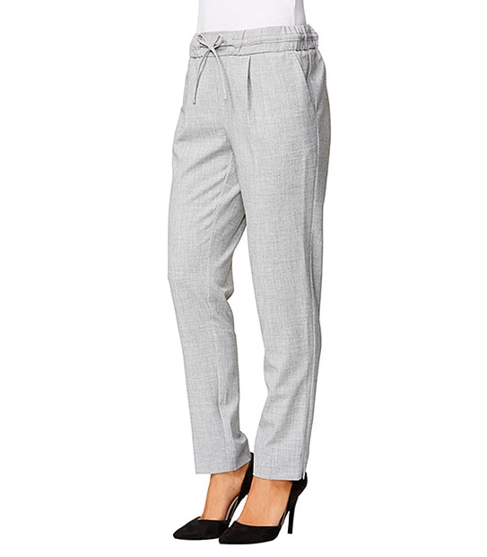 Tailored Crosshatch Pants - Grey