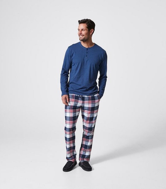 Long Sleeve Henley Sleep Top