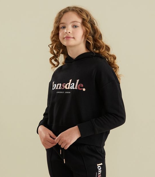 Lonsdale London Newquay Logo Cropped Hoodie