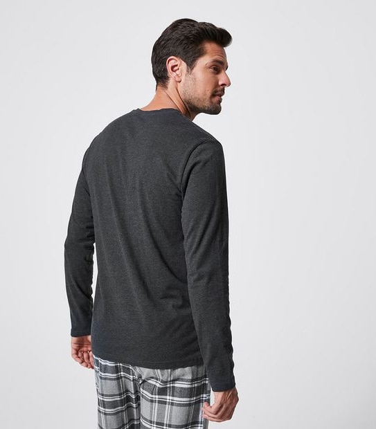 Long Sleeve Henley Sleep Top