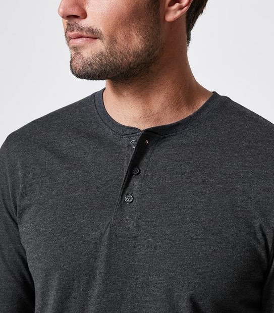 Long Sleeve Henley Sleep Top