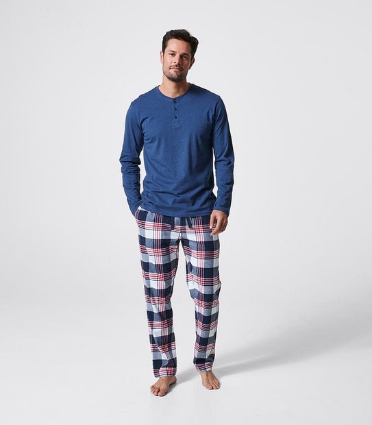 Long Sleeve Henley Sleep Top