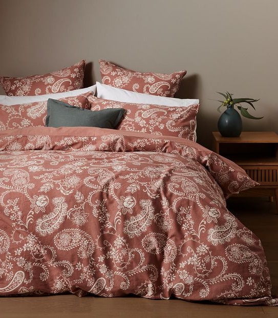 Amori Paisley Linen/Cotton Quilt Cover Set