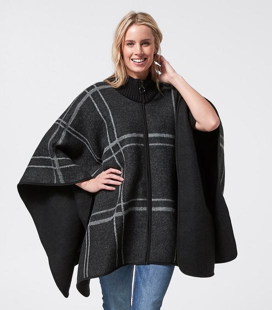 Zip Front Woven Wrap - Black