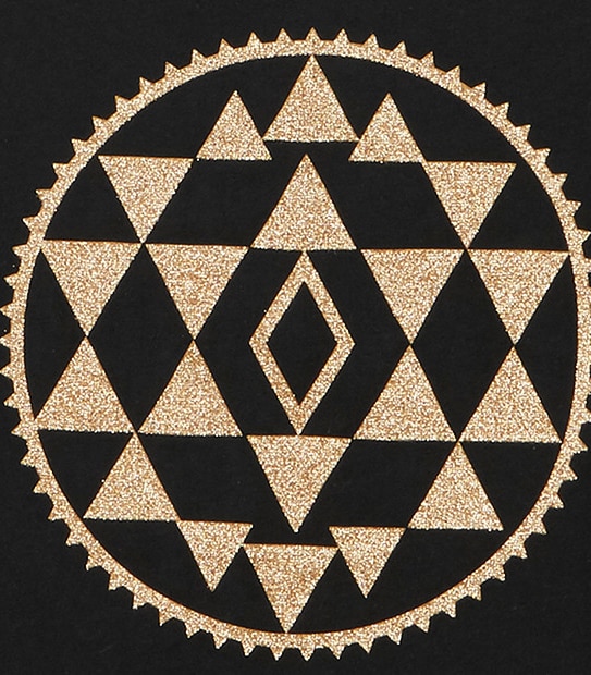 Long Sleeve Geometric Glitter Print T-Shirt