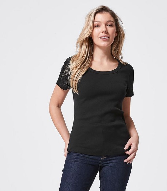 Organic Cotton 2x1 Ribbed T-Shirt