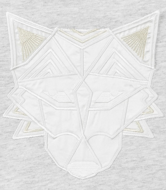 Geometric Fox Face Pull Over Hoodie
