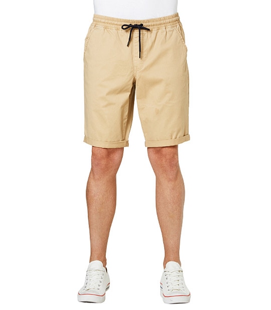Men's Elastic Waist Byron Shorts - Tan