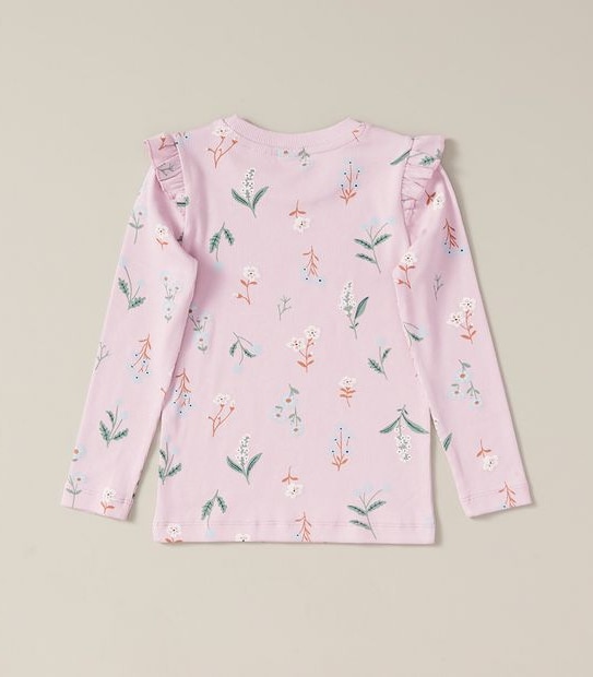 Organic Cotton Floral Ribbed Pyjama Set 5 of 6