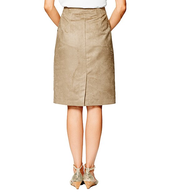 Faux Suede Skirt - Camel