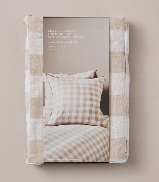 Emett Gingham Linen/Cotton European Pillowcase