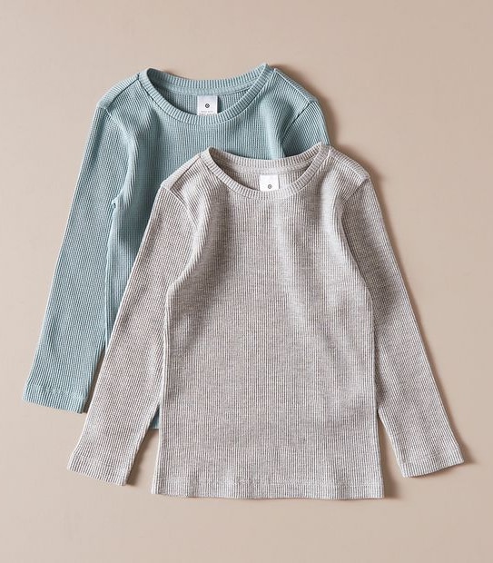 2 Pack Organic Cotton Long Sleeve Thermal Tops