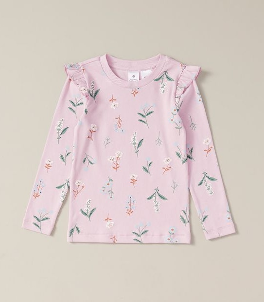 Organic Cotton Floral Ribbed Pyjama Set