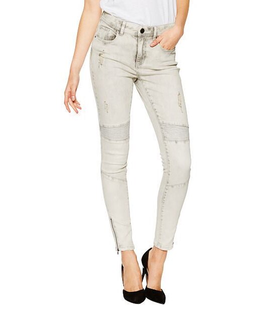 Life & Style Biker Jeans - Light Grey
