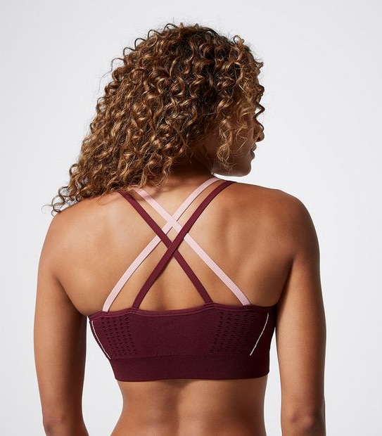 Medium Impact Double Strap Seamfree Wireless Sports Crop Bra