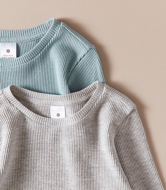 2 Pack Organic Cotton Long Sleeve Thermal Tops