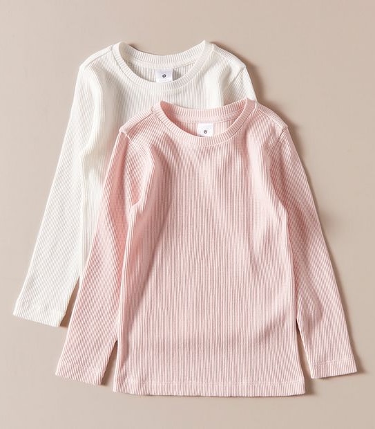 2 Pack Organic Cotton Long Sleeve Thermal Tops