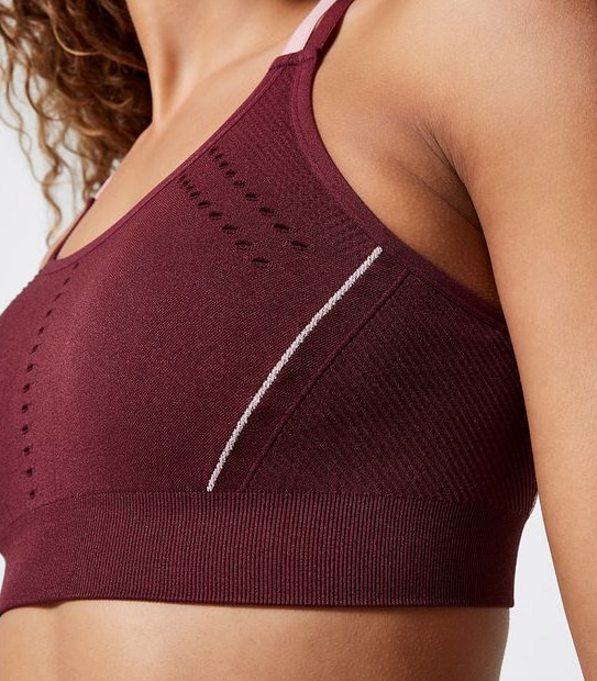 Medium Impact Double Strap Seamfree Wireless Sports Crop Bra