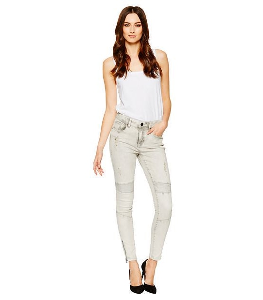 Life & Style Biker Jeans - Light Grey
