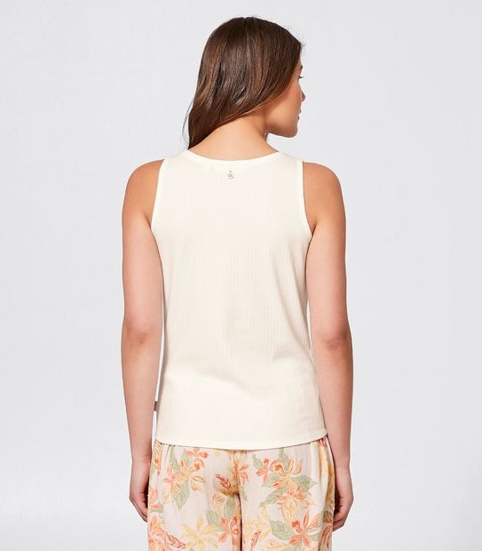 Piping Hot Scooped Tank Top - White
