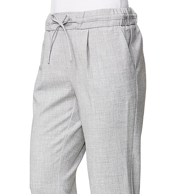 Tailored Crosshatch Pants - Grey
