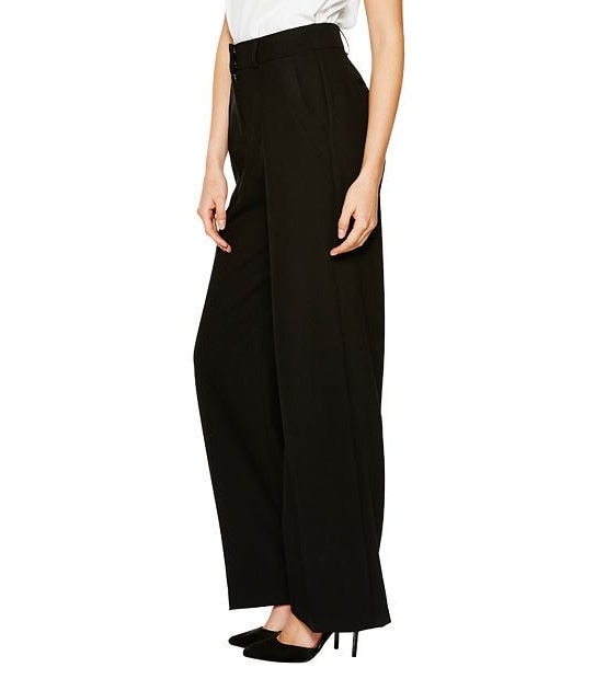 Tailored Wide Leg Pants - Black