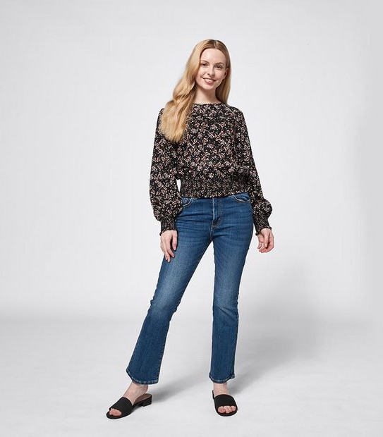 Dannii Minogue Petites Frill Peasant Floral Top