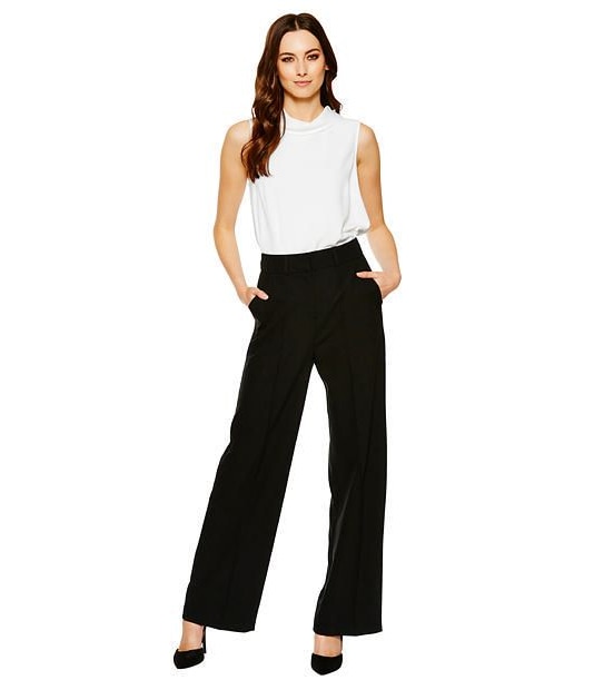 Tailored Wide Leg Pants - Black