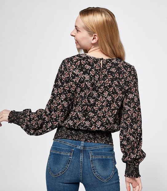 Dannii Minogue Petites Frill Peasant Floral Top