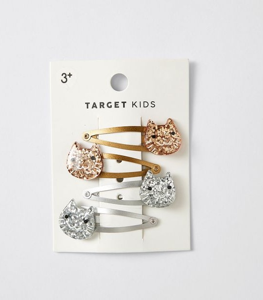 Kids Cat Hairclips 4 Pack