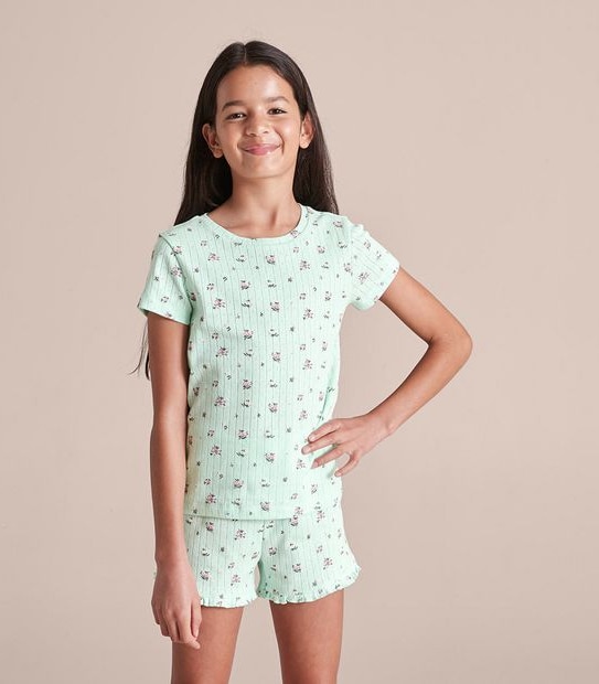 Pointelle Floral Cotton Pyjama Set