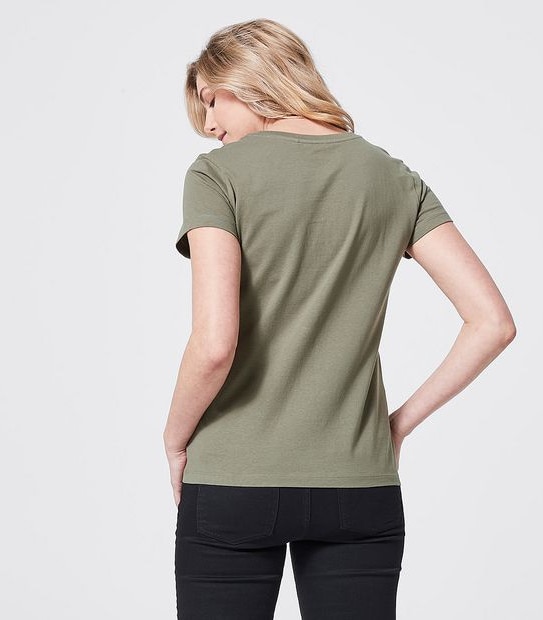 Printed Organic Cotton T-Shirt - Olive Green New York