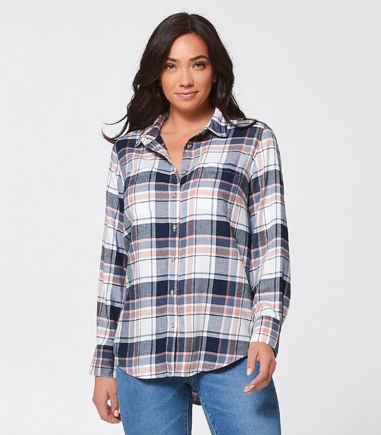 Cora Shirt - Navy Blue/Pink/White Stripe