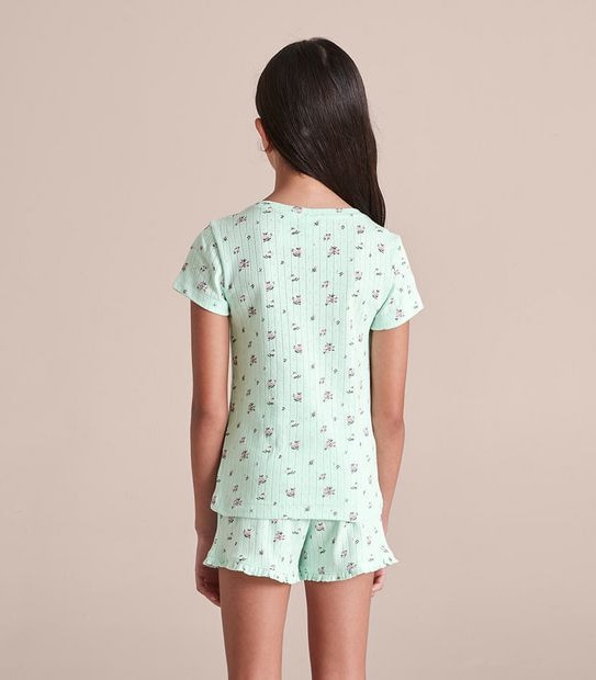Pointelle Floral Cotton Pyjama Set