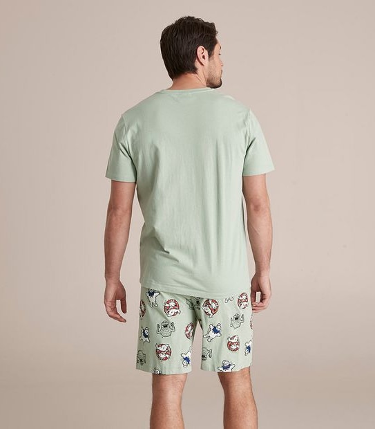Mens Ghostbusters Family Matching Cotton Glow In The Dark Pyjama Set