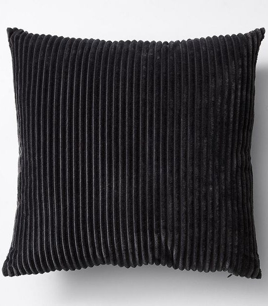 Mara Ribbed Velvet Cushion - Charcoal