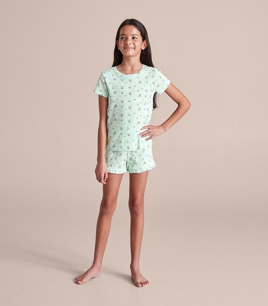 Pointelle Floral Cotton Pyjama Set