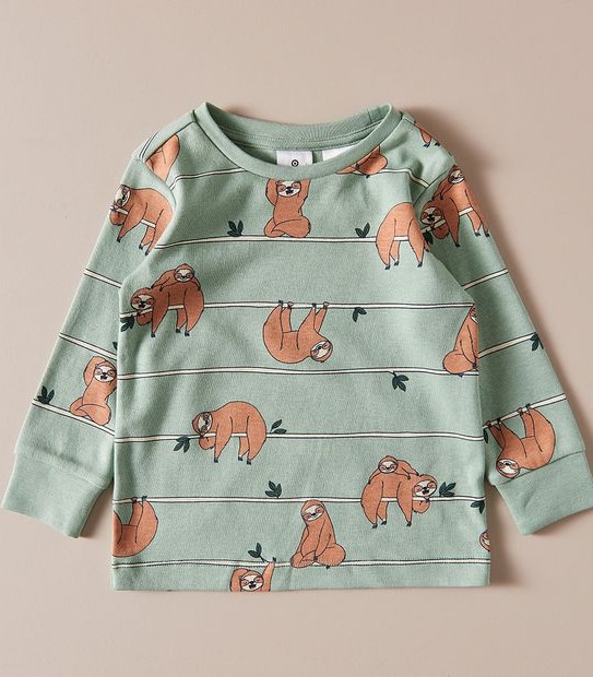 Baby Organic Cotton Sloth Pyjama Set 2 of 5
