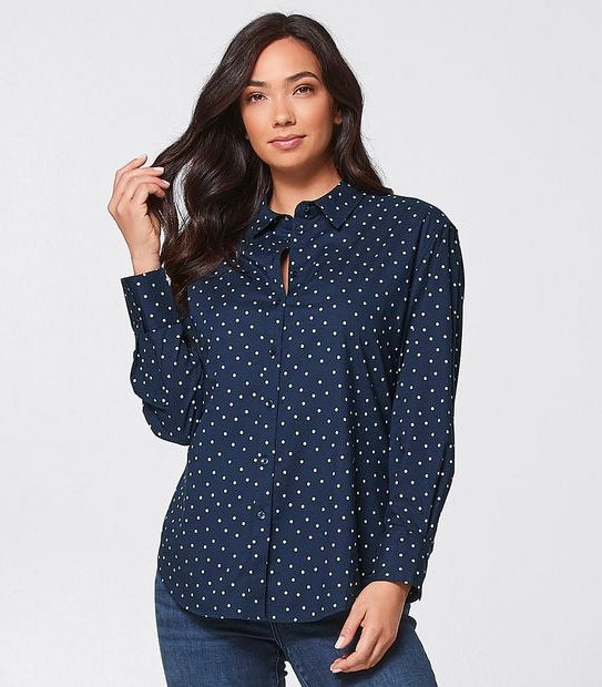 Courtney Shirt - Navy Blue/White Spot